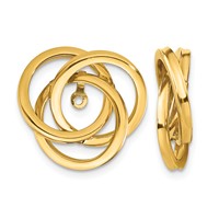 14K Yellow Gold Polished Love Knot Earring Jackets view 1