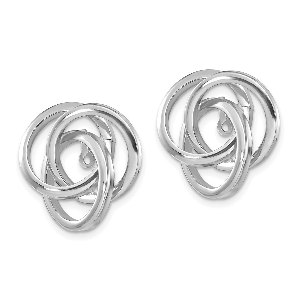 14K White Gold Polished Love Knot Earring Jackets (TH223W)