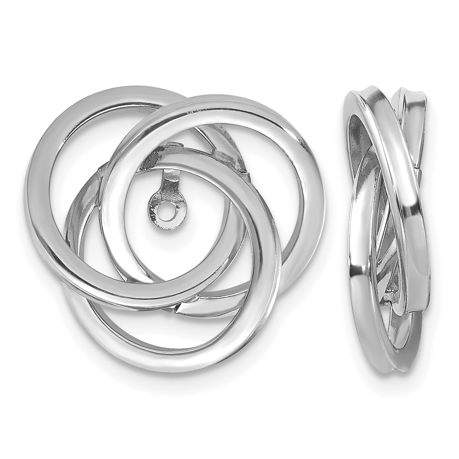 14K White Gold Polished Love Knot Earring Jackets (TH223W)