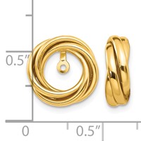 14K Yellow Gold Polished Love Knot Earring Jackets view 2