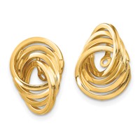 14K Yellow Gold Polished Love Knot Earring Jackets view 2