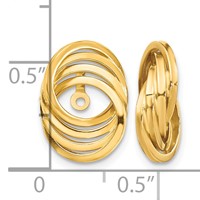 14K Yellow Gold Polished Love Knot Earring Jackets view 3