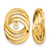 14K Yellow Gold Polished Love Knot Earring Jackets view 1