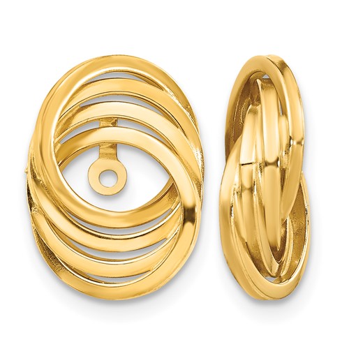 14K Yellow Gold Polished Love Knot Earring Jackets