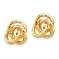 14K Yellow Gold Polished Love Knot Earring Jackets view 2
