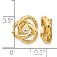14K Yellow Gold Polished Love Knot Earring Jackets view 3