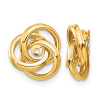 14K Yellow Gold Polished Love Knot Earring Jackets view 1