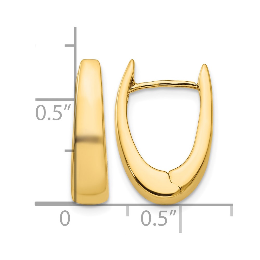 14k Polished Hinged Hoop Earrings (TH253)