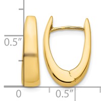 14K Yellow Gold Polished Hinged Hoop Earrings view 4