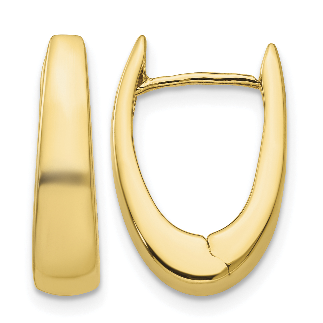 14k Polished Hinged Hoop Earrings (TH253)