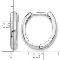 14K White Gold Hinged Hoop Earrings view 4