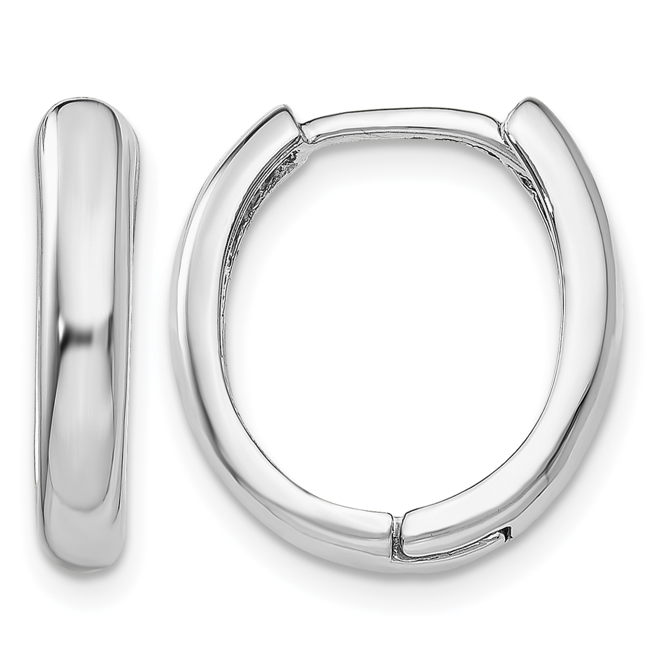 14k White Gold Hinged Hoop Earrings (TH266)