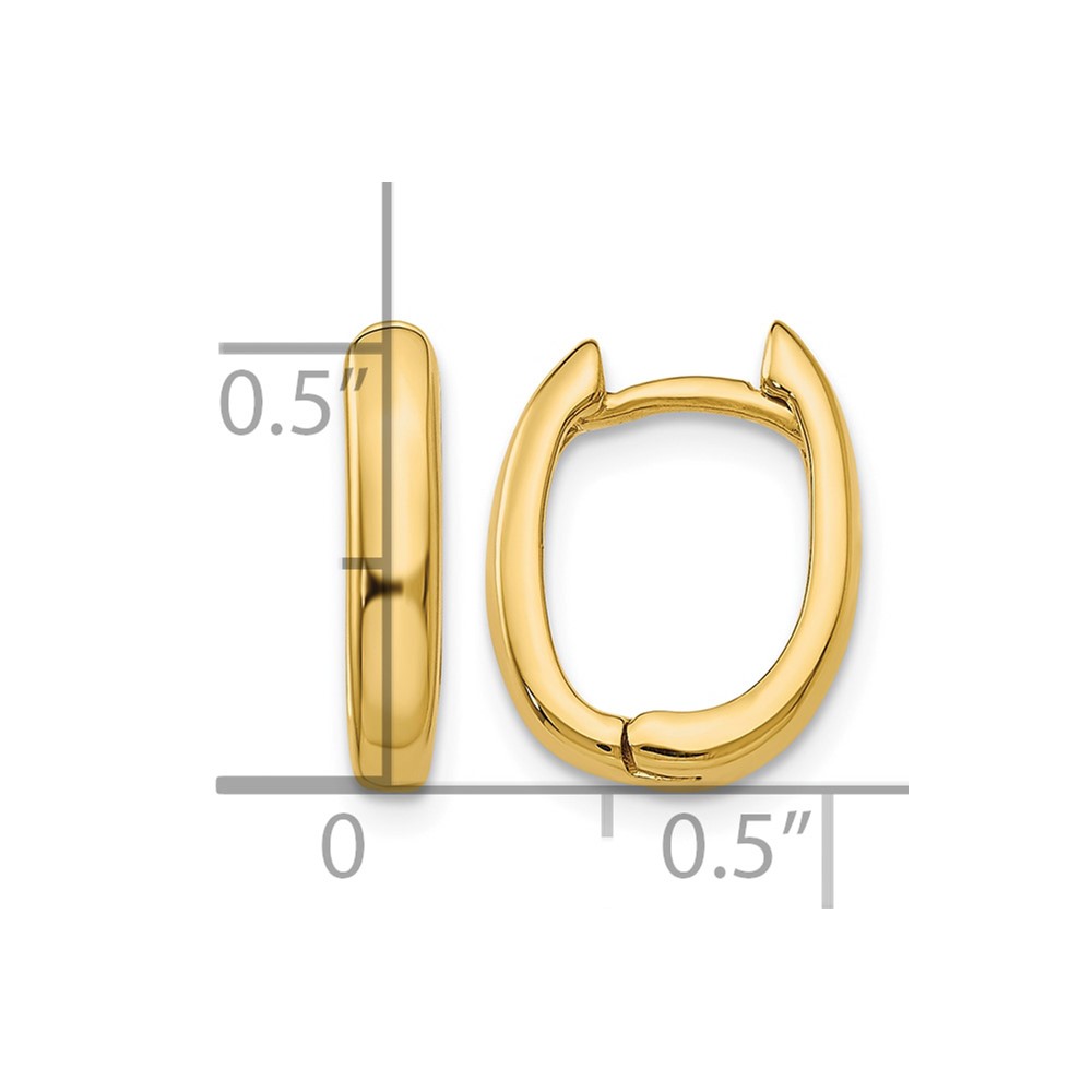 14k Oval Hinged Hoop Earrings (TH268)