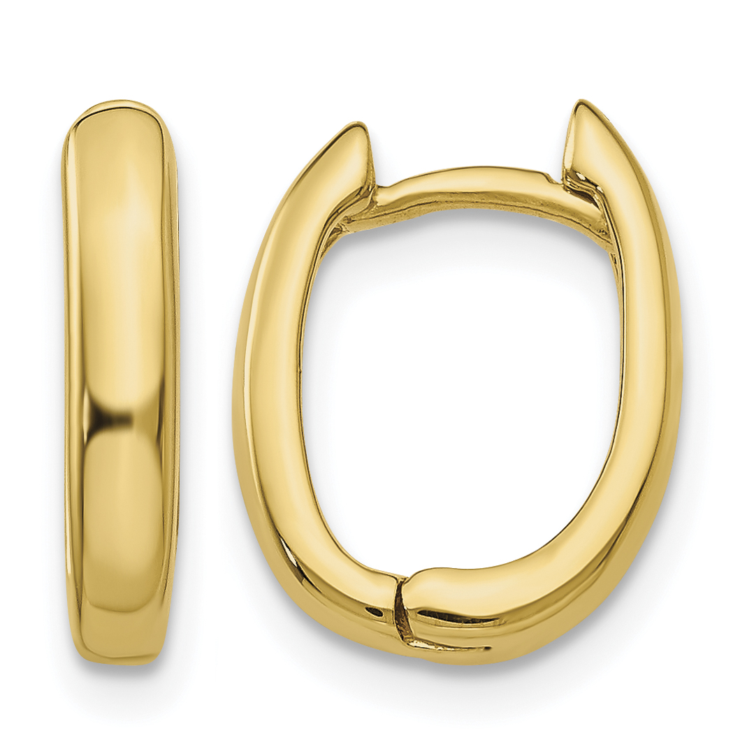 14k Oval Hinged Hoop Earrings (TH268)