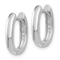 14K White Gold Oval Hinged Hoop Earrings view 2