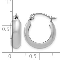 14K White Gold 4.75x 16mm Polished Round Hoop Earrings view 4