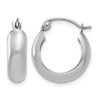 14K White Gold 4.75x 16mm Polished Round Hoop Earrings view 1
