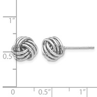 14K White Gold 8mm Polished Love Knot Post Earrings view 4