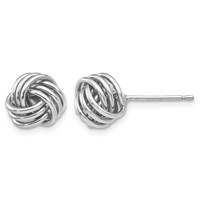 14K White Gold 8mm Polished Love Knot Post Earrings view 1