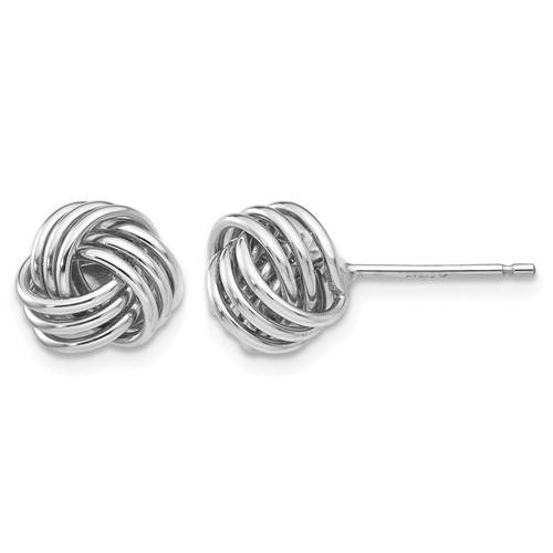 14K White Gold 8mm Polished Love Knot Post Earrings