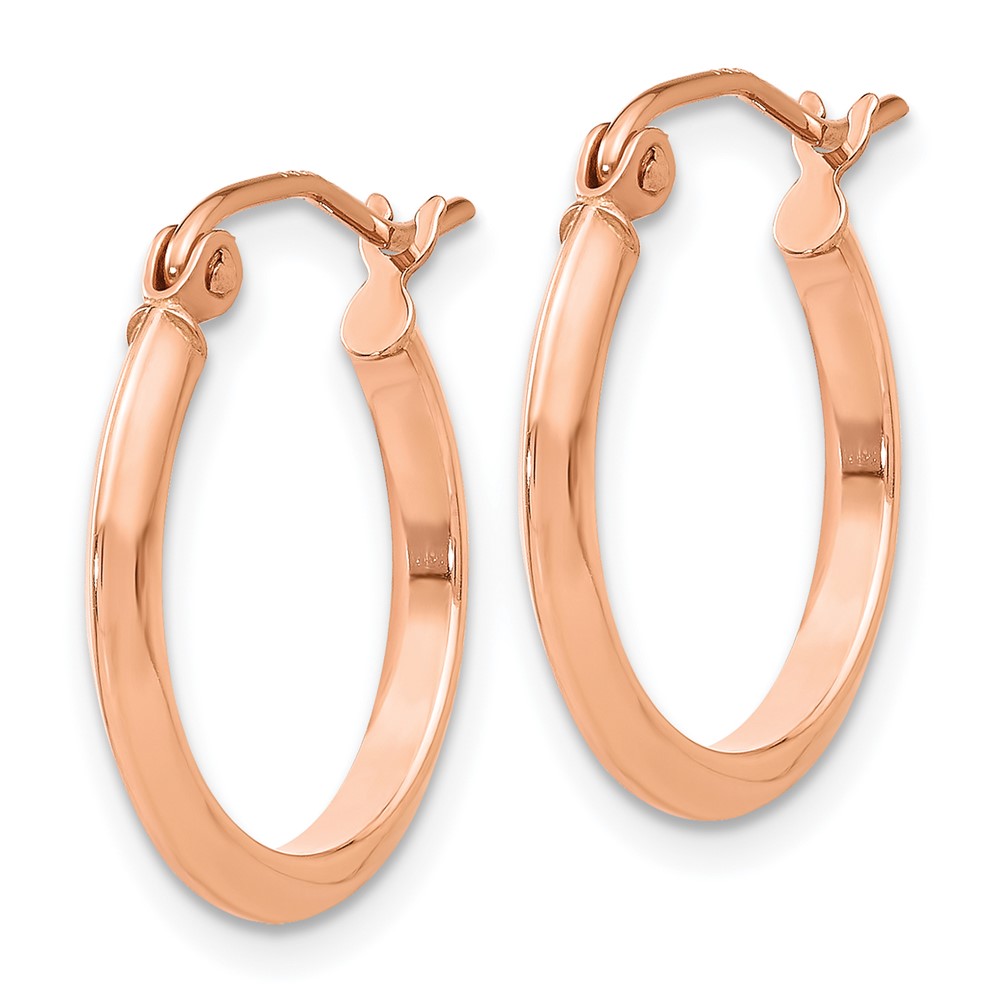 14k Rose 2.5mm Knife Edge Hoop Earrings (TH497)