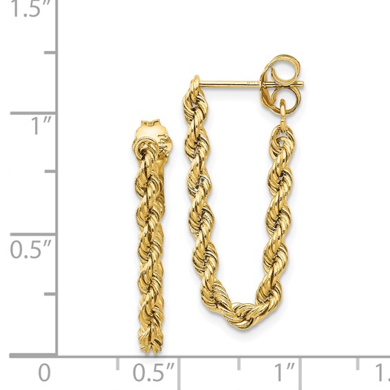 Gold Rope Dangle Post Earrings