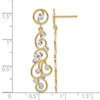 14K and White Rhodium Filigree Dangle Post Earrings view 4