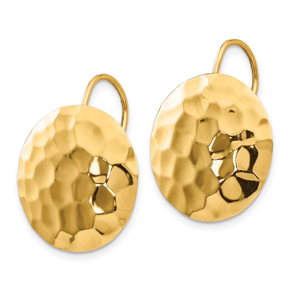 14k Hammered Circle Earrings (TH652)