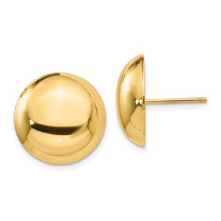 14k 15.50mm Polished Button Post Earrings