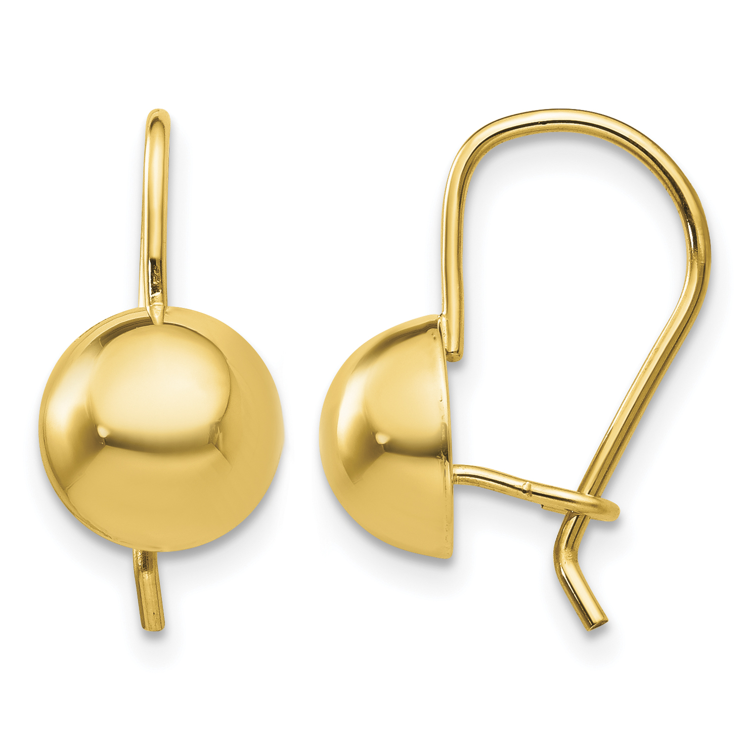 14k 8.00mm Hollow Half Ball Earrings (TH656)