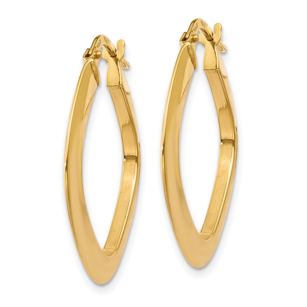 14K Tapered Square Hoop Earrings (TH775)