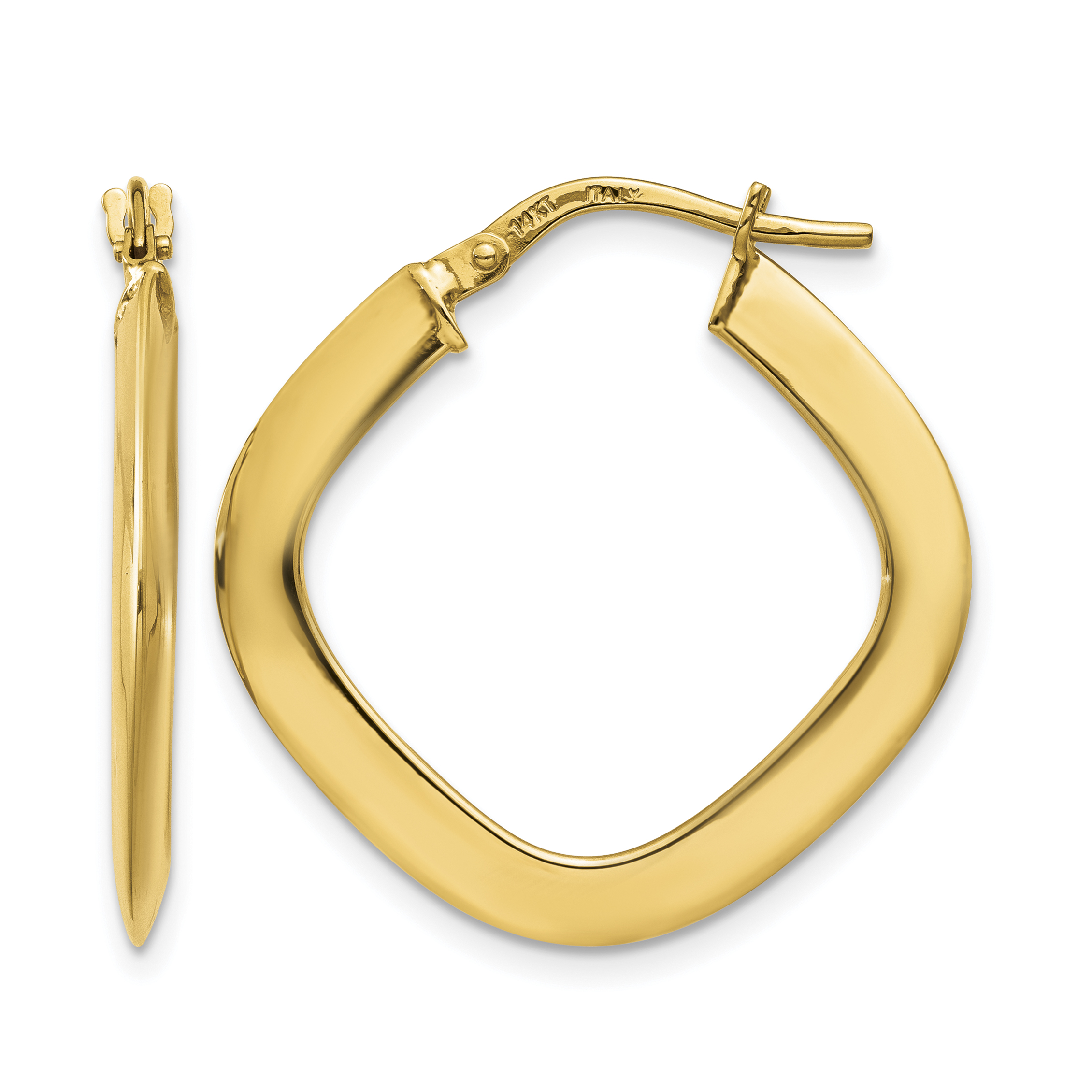 14K Tapered Square Hoop Earrings (TH775)