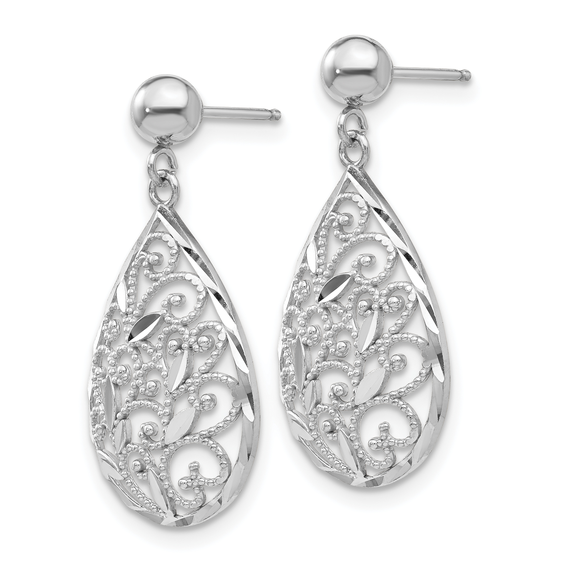 teardrop earrings white gold