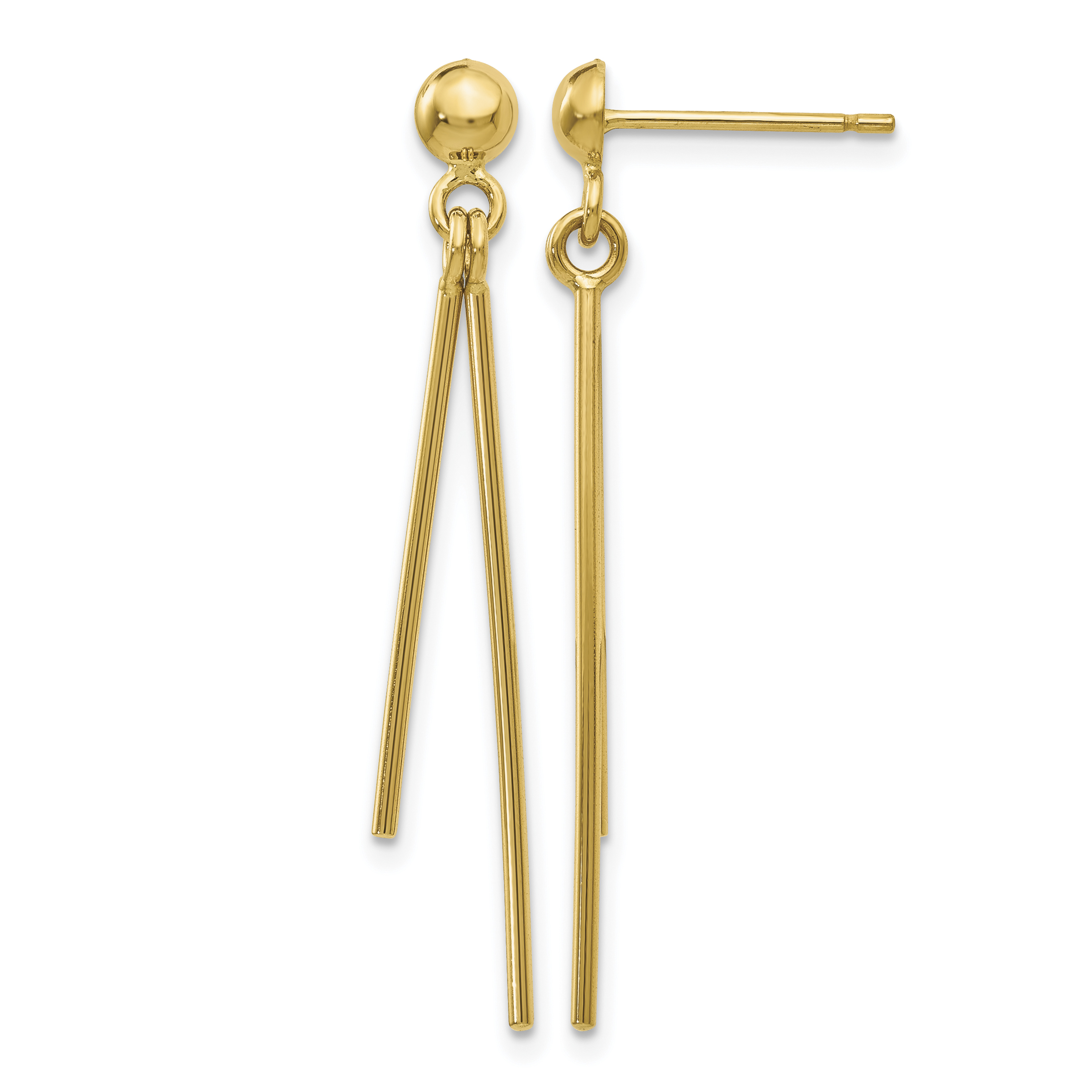 14k Polished Post Dangle Earrings (TH931)