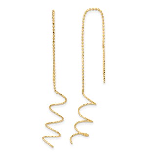 Gold Diamond-cut Twisted Theader Earrings