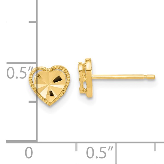 Gold Heart Post Earrings