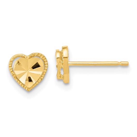 Gold Heart Post Earrings