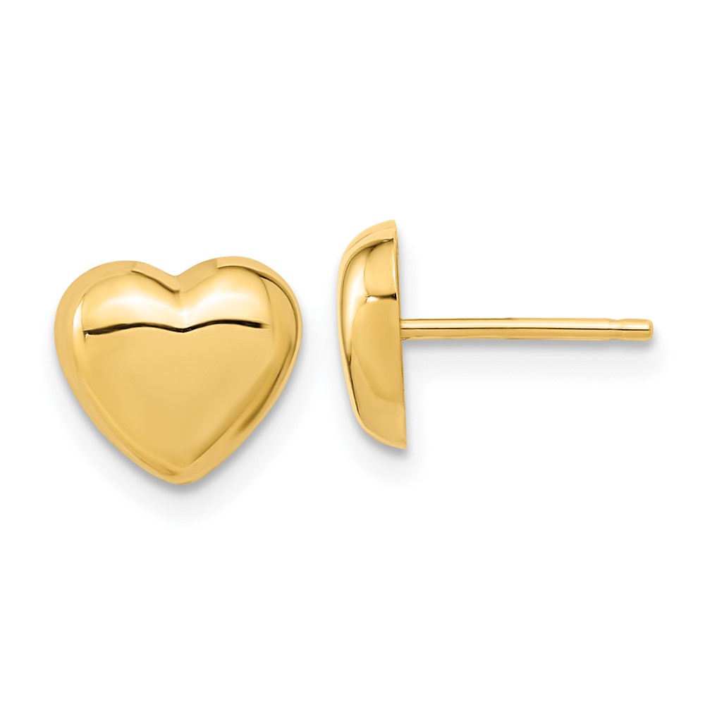 14k Gold Polished Heart Post Earrings (TH968)