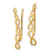 14K Polished Infinity Ear Climber Earrings view 2