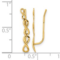 14K Polished Infinity Ear Climber Earrings view 3