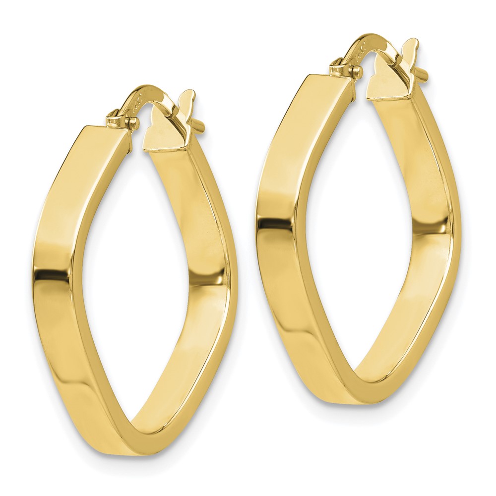 14K Flat Edge Square Hoop Earrings (TH980)