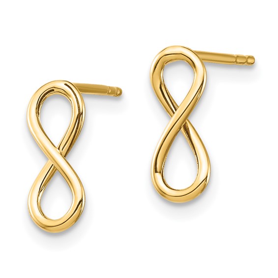 Gold Infinity Post Earrings