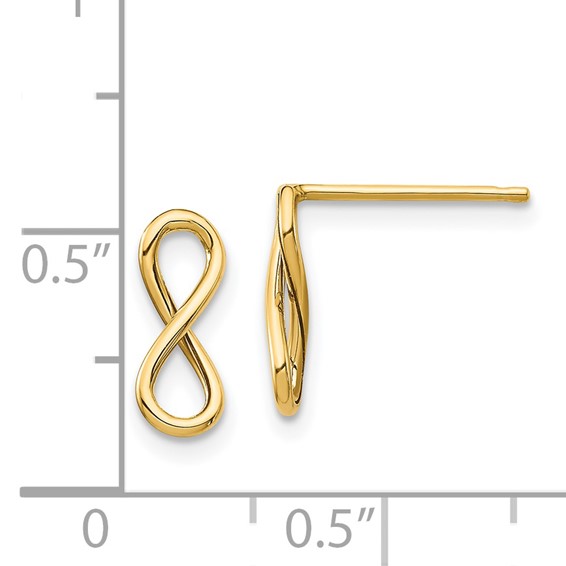 Gold Infinity Post Earrings