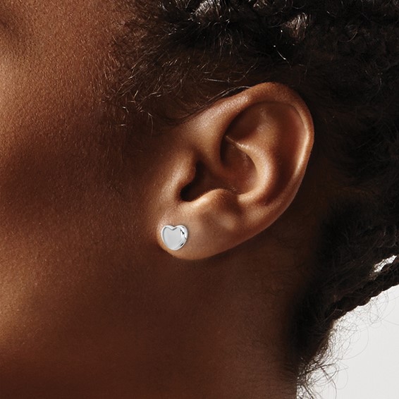 Gold Heart Post Earrings