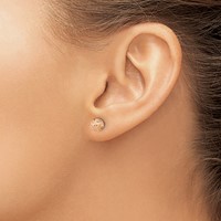 14K Rose Gold 6mm Diamond-cut Puffed Ball Post Earrings view 3
