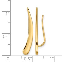 14K Yellow Gold Polished Pointed Ear Climber Earrings view 4