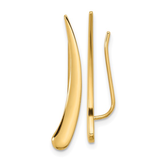 Gold Curved Ear Climbers