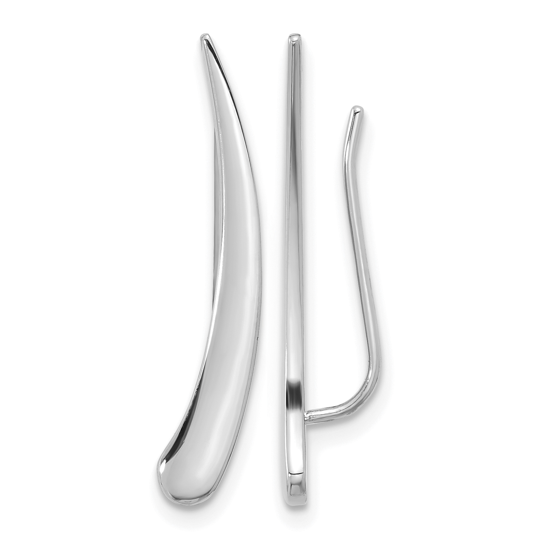 14k White Gold Polished Pointed Ear Climber Earrings (TL1034W)