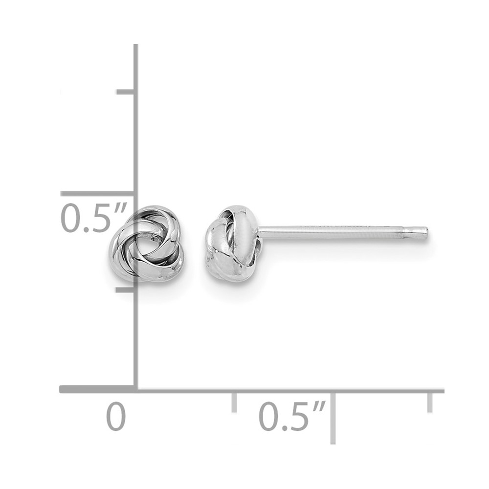 14k White Gold Polished Love Knot Post Earrings (TL1044)