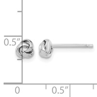 14K White Gold 5mm Polished Love Knot Post Earrings view 4